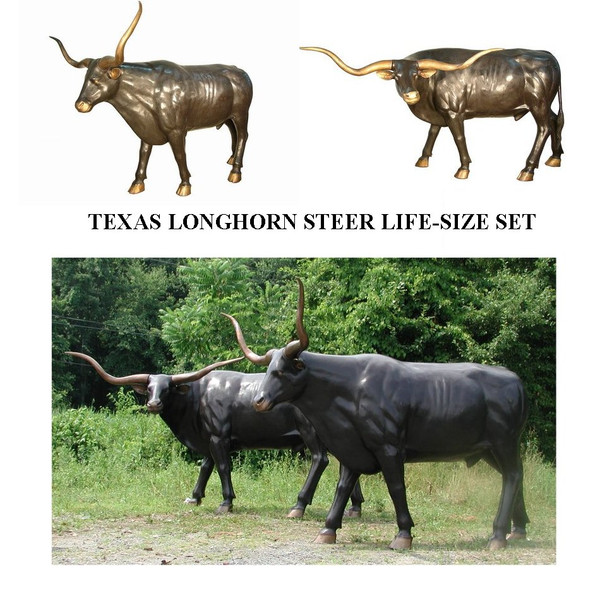 Texas Longhorn Steer Life-size Set